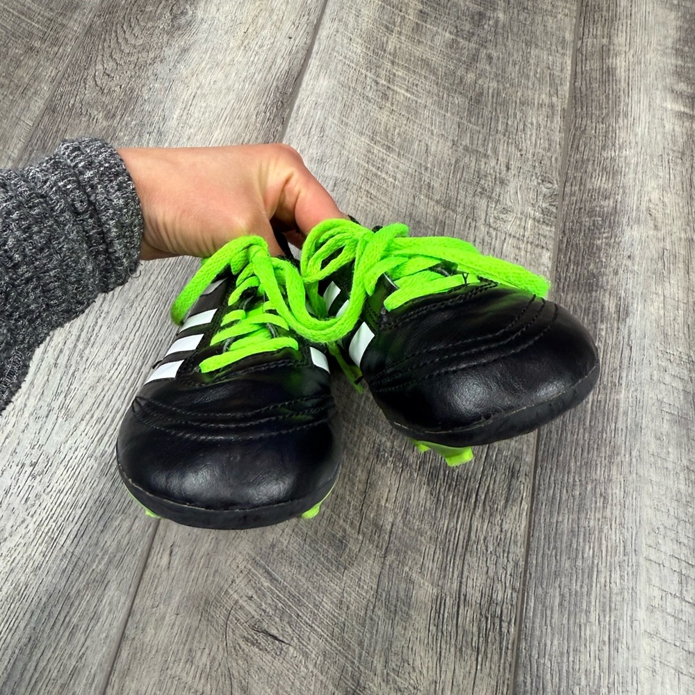 Adidas Kids Black/Green Soccer Cleats - Picture 5 of 9